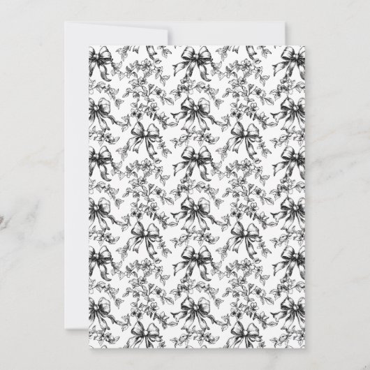 Black Bows Ghost Baby Shower 招待状 (裏面)