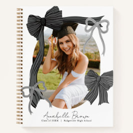 Black Bows Photo Graduation Guest Book ノートブック
