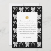 Black Bows Photo Graduation Thank You Card 招待状 (裏面)