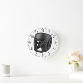 Black Boxing Headgear Sparring Helmet Decor ラウンド壁時計 (ホーム)