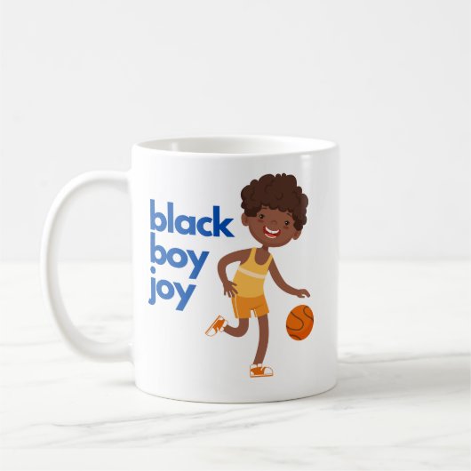 Black Boy Joy – バスケットボール コーヒーマグカップ (左)