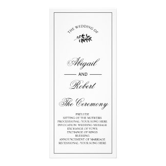Black branch Old Money wedding program ラックカード