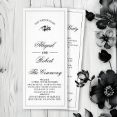Black branch Old Money wedding program ラックカード