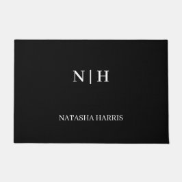 Black Branded Logo Business Company doormat ドアマット