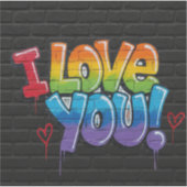Black Brick Graffiti I Love You シール (正面)