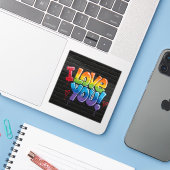 Black Brick Graffiti I Love You シール (ノートパソコンとiPhone)