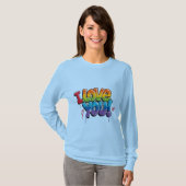 Black Brick Wall with Graffiti “I Love You!” Tシャツ (正面フル)