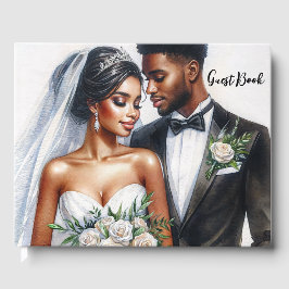 Black Bridal Couple Wedding Guest Book ゲストブック