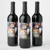 Black Bride and Groom Afro Wedding ワインラベル (ボトル)