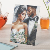 Black Bride and Groom Afro Wedding 台座サイン (インサイチュ)