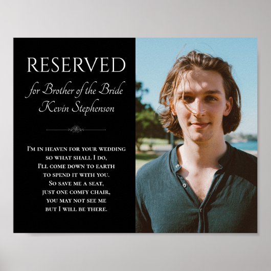 Black Brother of Bride Photo Memorial 結婚's ポスター (正面)