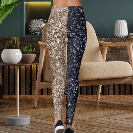 Black Brown Tan Glitter Texture Seamless Pattern  レギンス