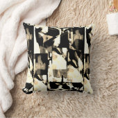 Black Brown Tan Taupe Beige Contemporary Art Print クッション (ブランケット)