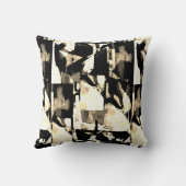 Black Brown Tan Taupe Beige Contemporary Art Print クッション (裏面)