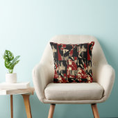 Black Brown Tan Taupe Burgundy Contemporary Print クッション (椅子)