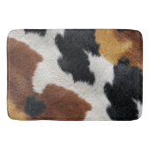 Black, Brown White Cowhide Pattern バスマット (正面)