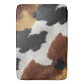 Black, Brown White Cowhide Pattern バスマット (正面縦)