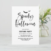 Black Brush Lettering Spooky Halloween Party 招待状 (スタンド正面)