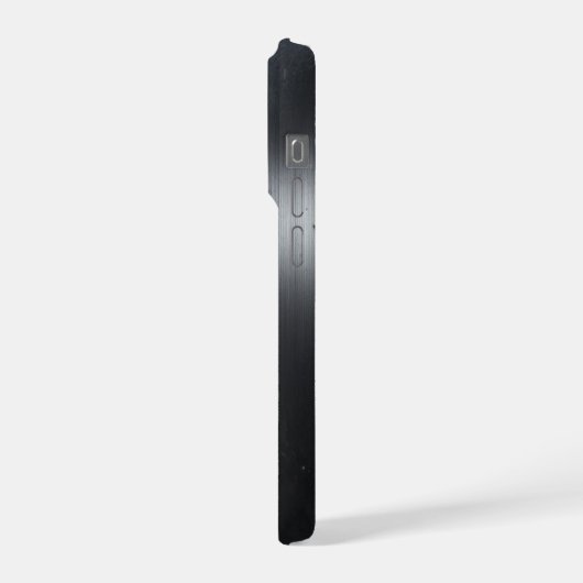   Black Brushed Metal Texture iPhone 15 Pro case iPhoneケース (左側面)