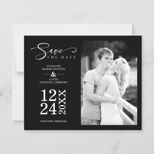 Black Budget Nice Modern Romantic Wedding Photo (正面)