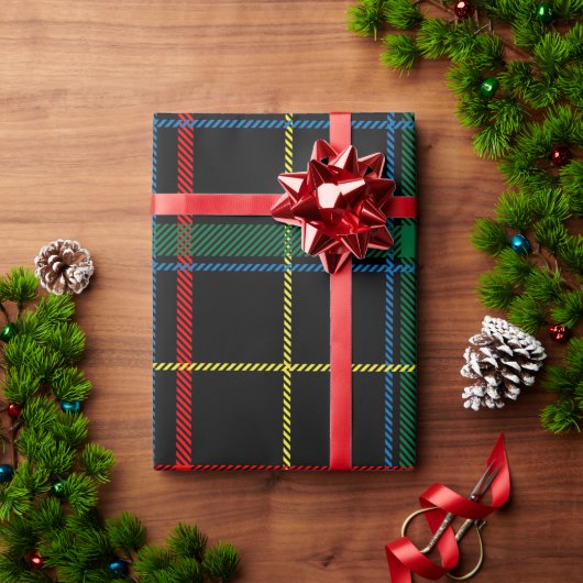 Black Buffalo Plaid Wrapping Paper ラッピングペーパー (クリスマスギフト)
