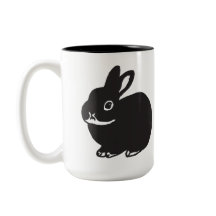 Black bunnys' mug cup