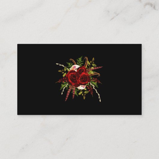 Black Burgundyフローラボホ結婚さんのWebサイトRSVP エンクロージャーカード (裏面)