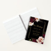 Black Burgundy Blush Floral Wedding Guest Book ノートブック (内部)