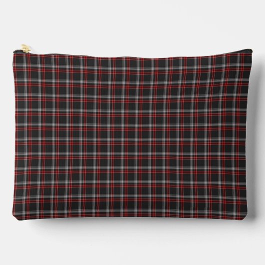 Black Burgundy Plaid Classic Pattern アクセサリーポーチ (正面)