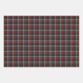 Black Burgundy White Plaid Classic ラッピングペーパーシート (正面)