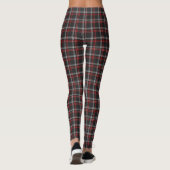 Black Burgundy White Plaid Classic Leggings レギンス (裏面)
