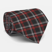Black Burgundy White Plaid Classic Neck Tie ネクタイ (ロール)