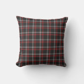 Black Burgundy White Plaid Classic Throw Pillow クッション (正面)