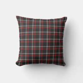 Black Burgundy White Plaid Classic Throw Pillow クッション