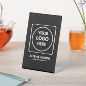 Black Business Logo Branding Display Pedestal Sign 台座サイン (インサイチュ)