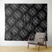 Black Business Logo Pattern Trade Show Backdrop タペストリー (インサイチュ(横))