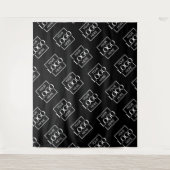 Black Business Logo Pattern Trade Show Backdrop タペストリー (正面)