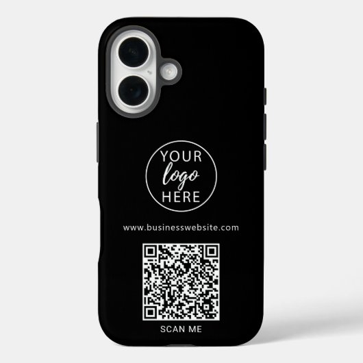 Black Business Logo QRコード Case-Mate iPhoneケース (裏面)