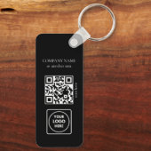 Black Business Logo QR Code Horizontal Keychains キーホルダー (裏面)
