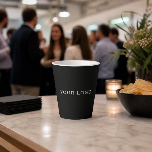 Black business logo rectangular カフェラテマグ
