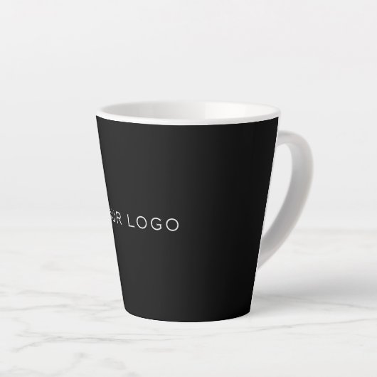 Black business logo rectangular カフェラテマグ (右アングル)