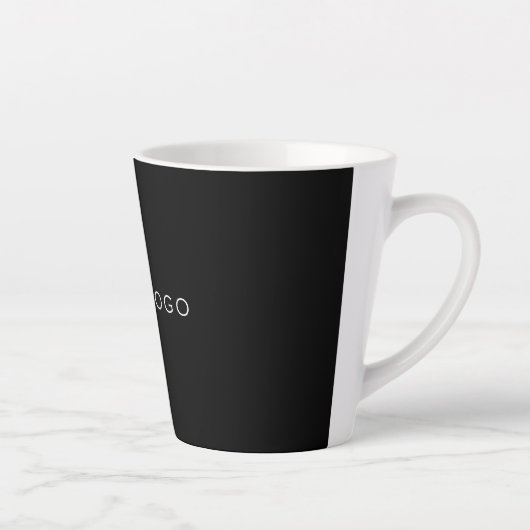 Black business logo rectangular カフェラテマグ (右)