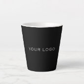 Black business logo rectangular カフェラテマグ (正面)
