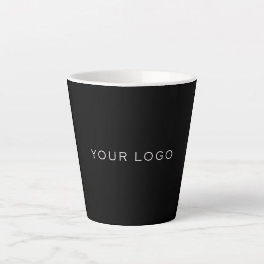 Black business logo rectangular カフェラテマグ (正面)