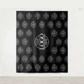 Black Business Logo Step & Repeat Backdrop Banner タペストリー (正面)