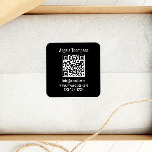 Black Business QR Code Custom スクエアシール