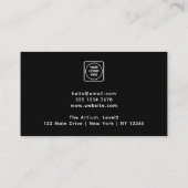 Black Business Referral Card | Custom Networking  予約カード (裏面)