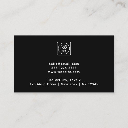 Black Business Referral Card | Custom Networking  予約カード (裏面)