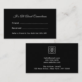 Black Business Referral Card | Custom Networking  予約カード