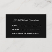 Black Business Referral Card | Custom Networking  予約カード (正面)
